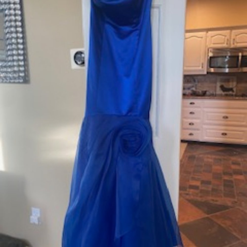 Royal Blue Strapless Pageant Dress